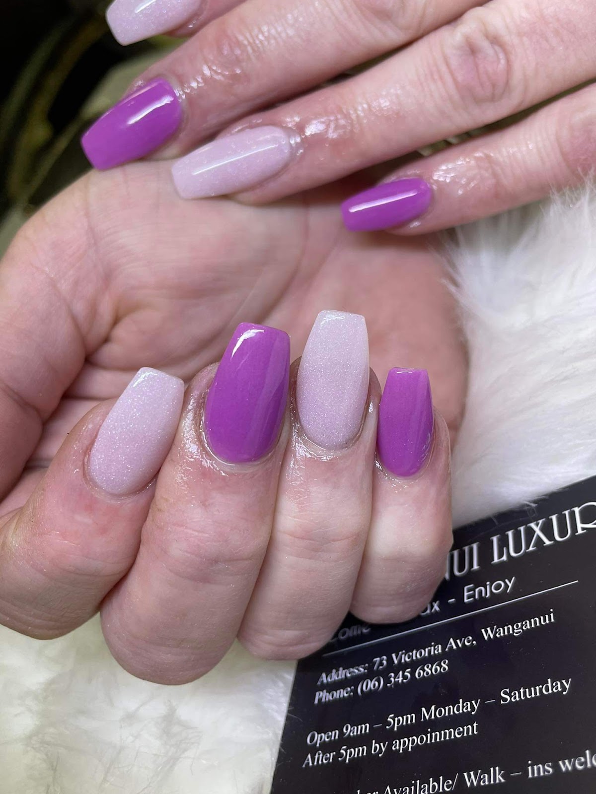 Purple and shimmer coffin set